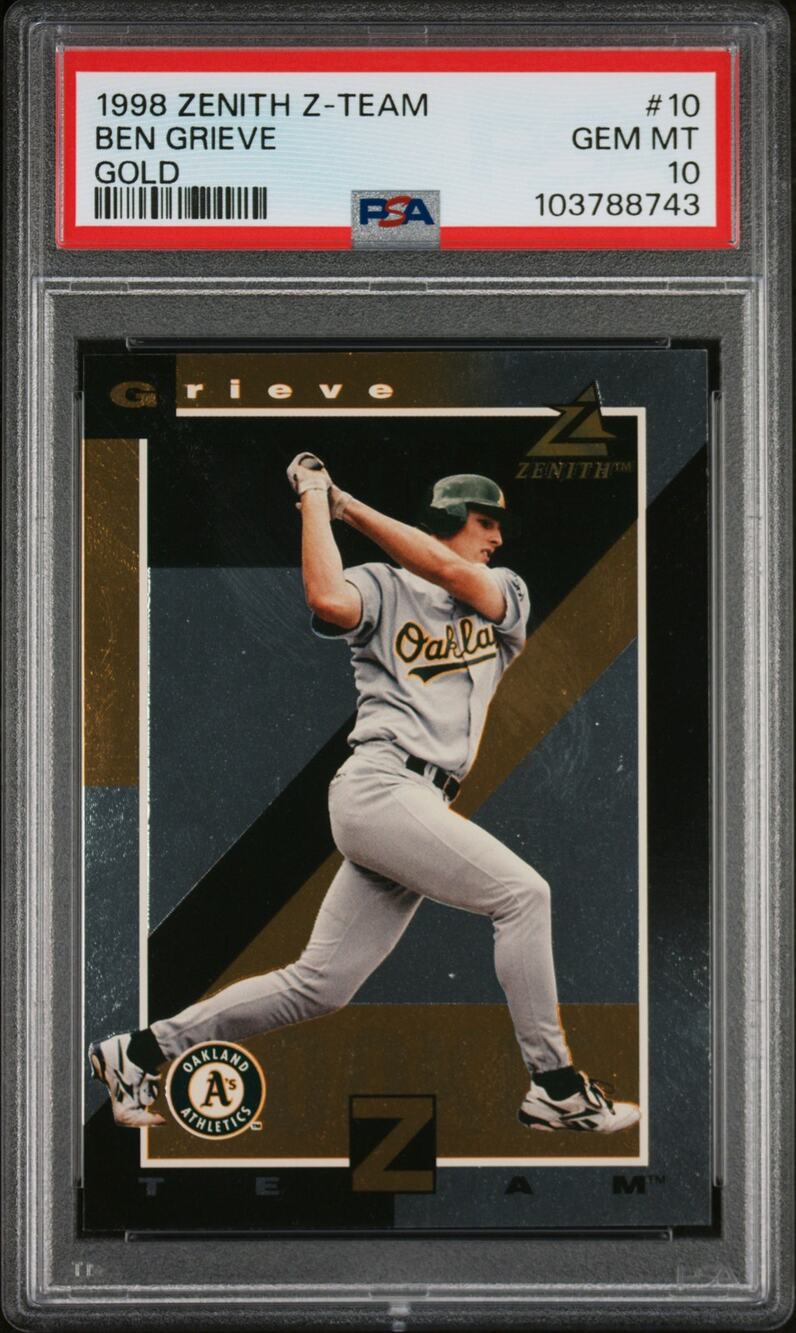1998 Zenith Z-Team Gold #10 Ben Grieve RC PSA 10 GemMint Oakland Athletics Pop 1